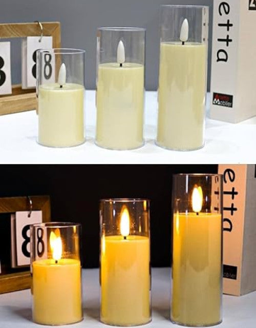 3 Pcs Flameless Led Tea Light Candle for Home Decor